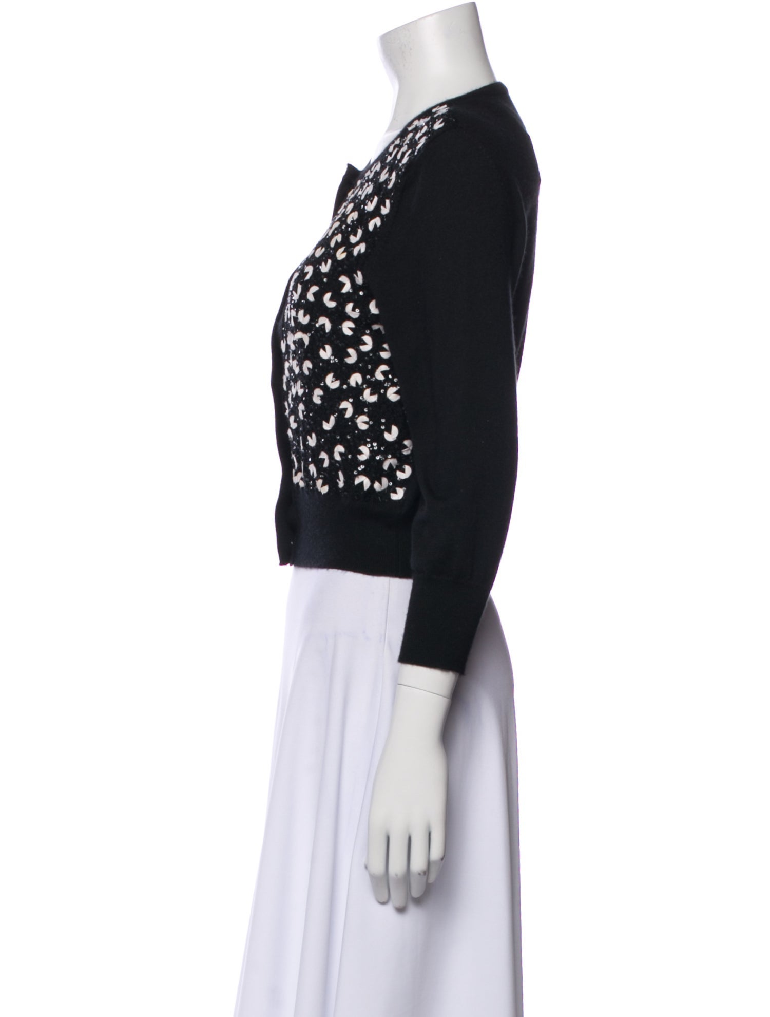 Oscar de la Renta Cashmere Printed Sweater