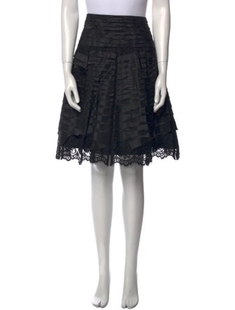 Oscar de la Renta Lace Pattern Knee-Length Skirt