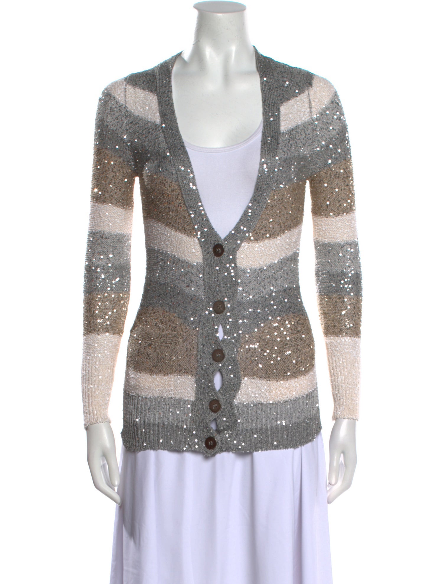 Oscar de la Renta Silk Striped Sweater