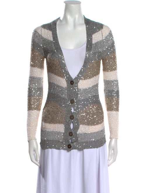 Oscar de la Renta Silk Striped Sweater