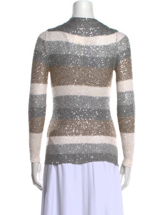 Oscar de la Renta Silk Striped Sweater