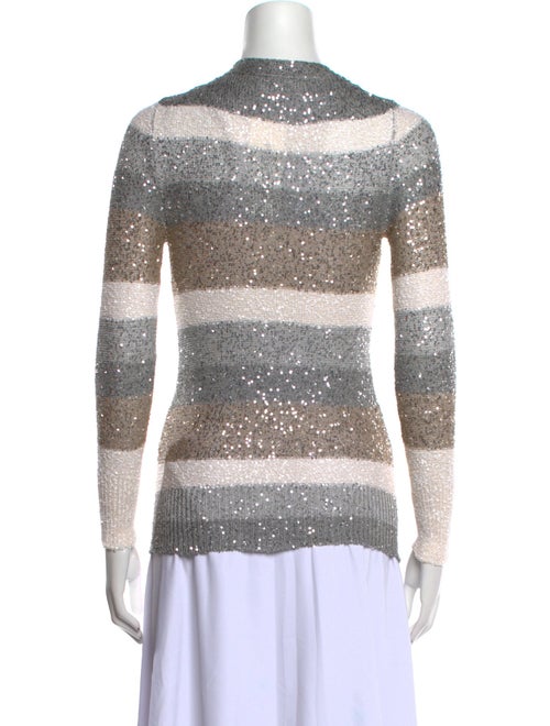 Oscar de la Renta Silk Striped Sweater