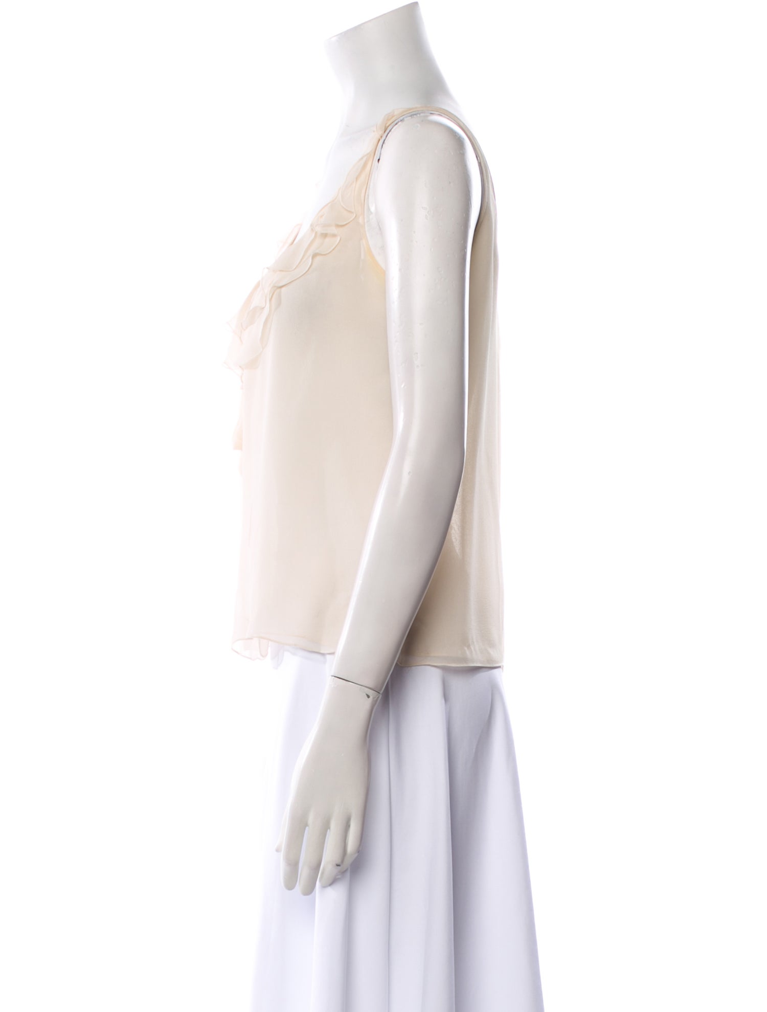 Oscar de la Renta Silk Scoop Neck Blouse