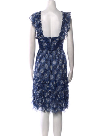 Oscar de la Renta Silk Knee-Length Dress
