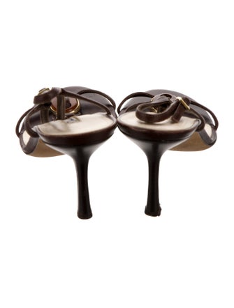 Oscar de la Renta Leather Slingback Sandals