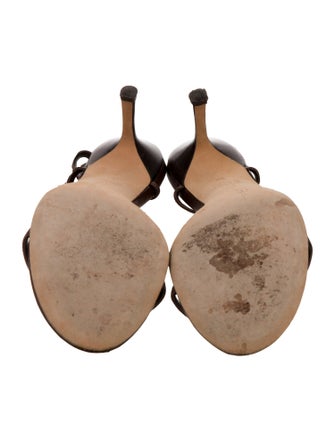 Oscar de la Renta Leather Slingback Sandals