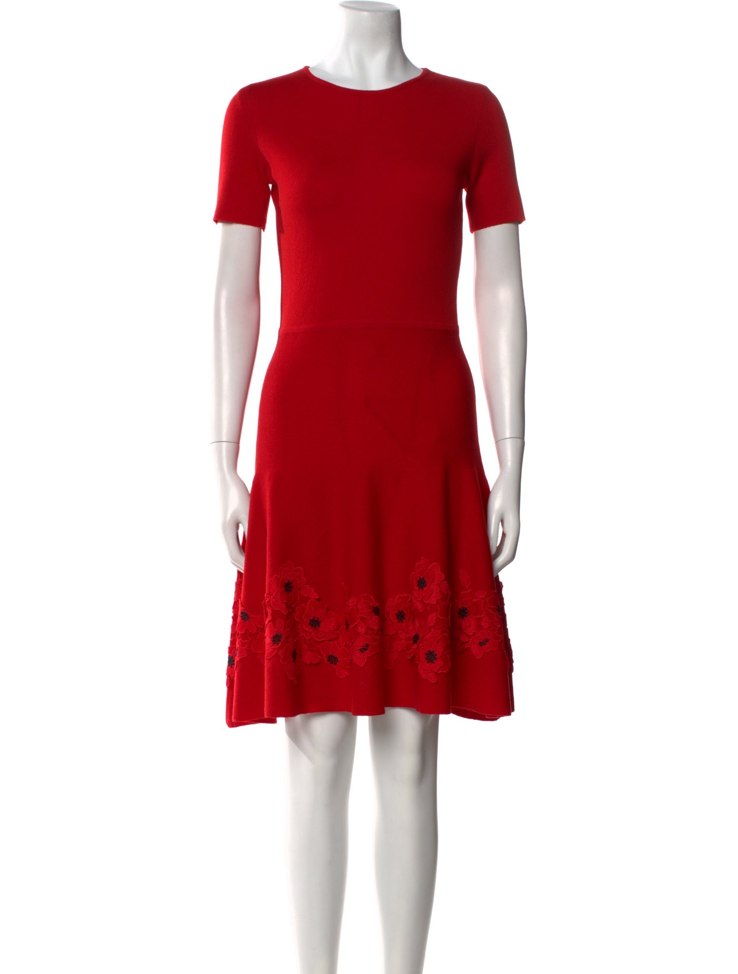Oscar de la Renta Virgin Wool Knee-Length Dress