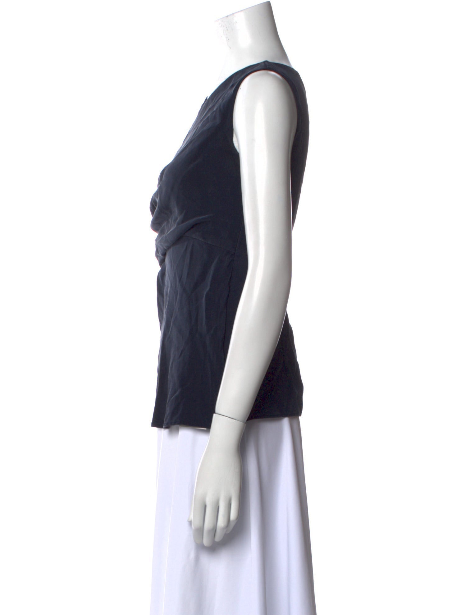 Oscar de la Renta Silk V-Neck Top