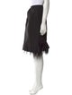 Oscar de la Renta Feather Trim Knee-Length Skirt