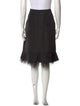 Oscar de la Renta Feather Trim Knee-Length Skirt