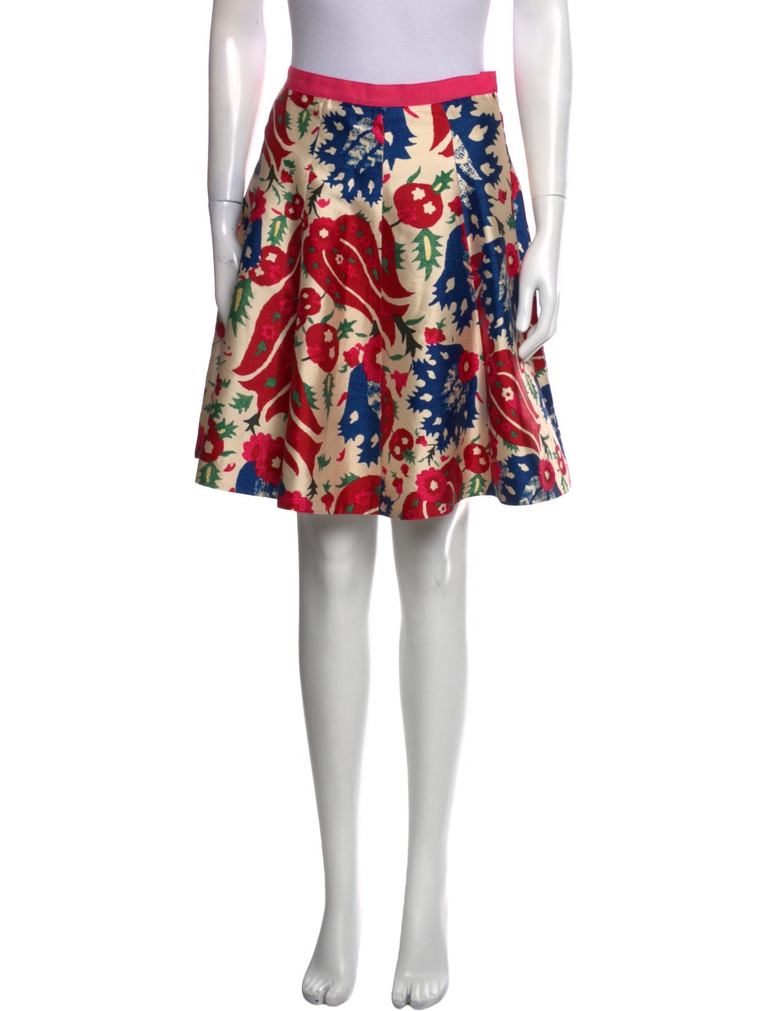 Oscar de la Renta Silk Knee-Length Skirt