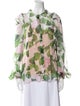 Oscar de la Renta Silk Floral Print Blouse