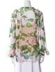 Oscar de la Renta Silk Floral Print Blouse