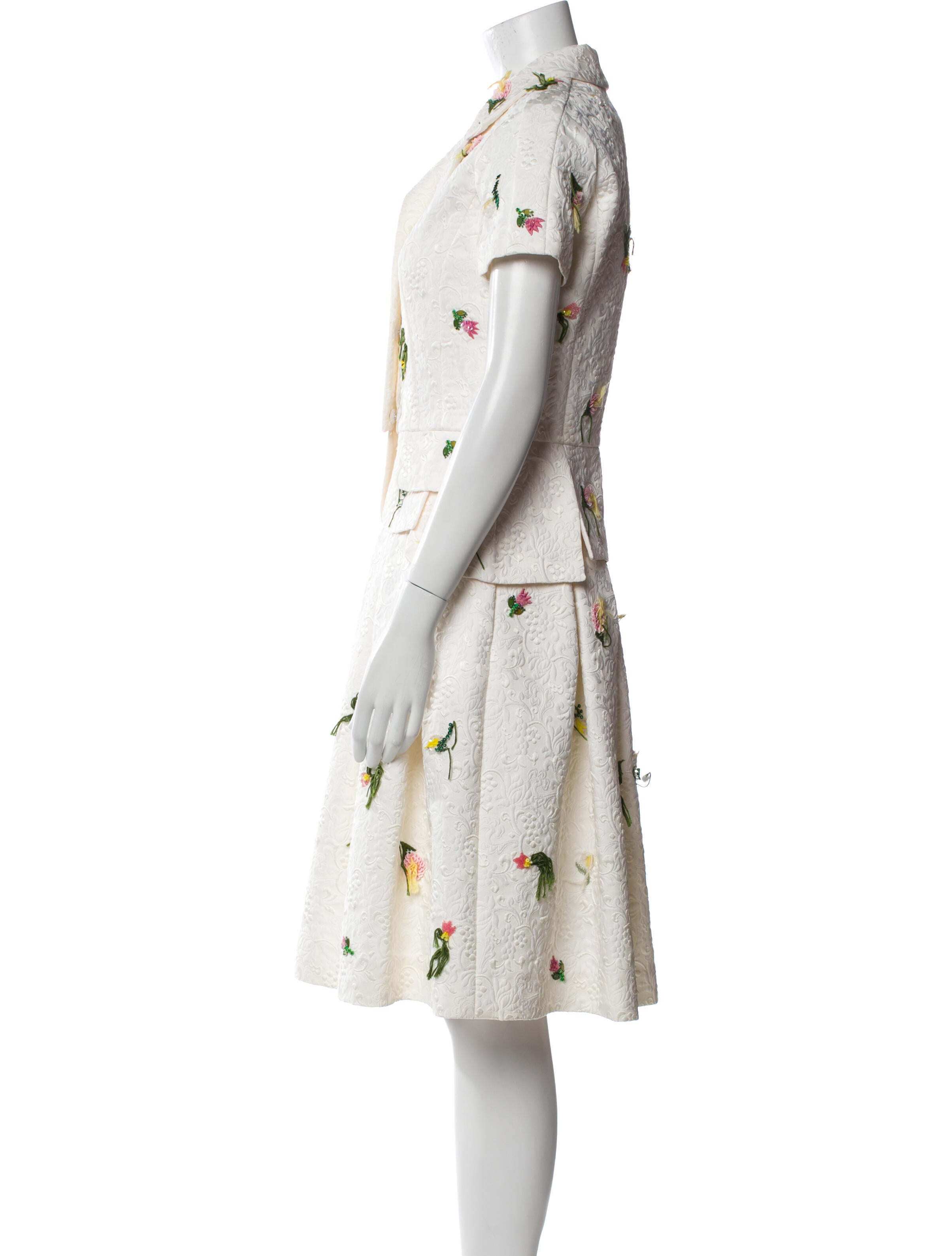 Oscar de la Renta Silk Floral Print Dress Set w/ Tags