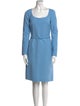 Oscar de la Renta Virgin Wool Knee-Length Dress