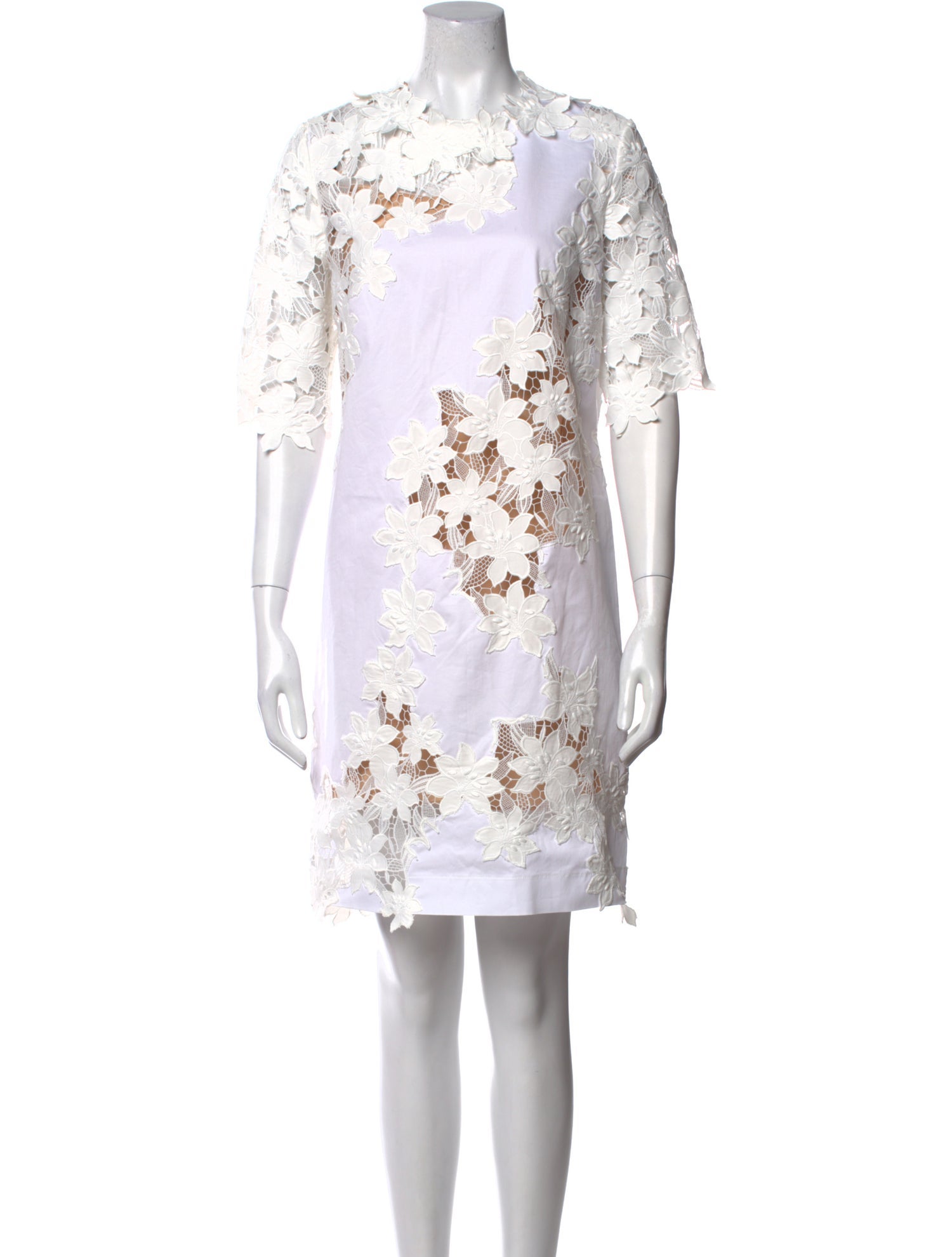 Oscar de la Renta Lace Pattern Mini Dress