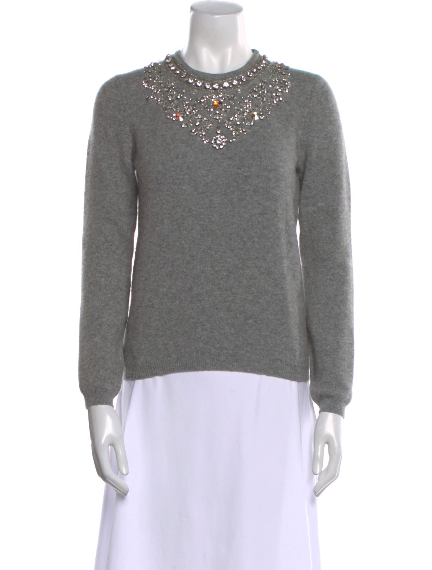 Oscar de la Renta Wool Crew Neck Sweater