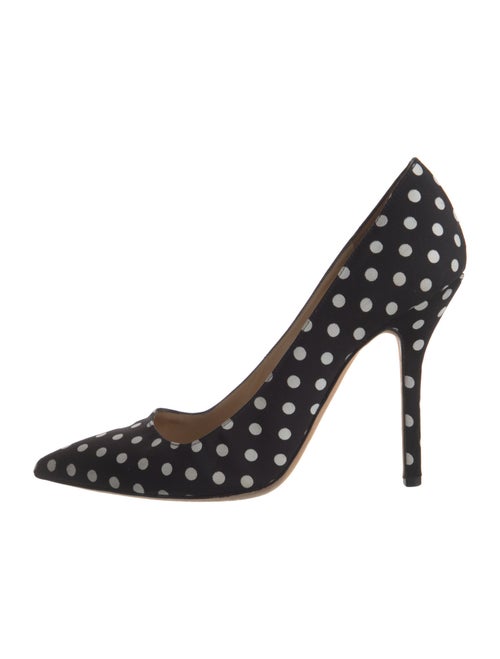 Oscar de la Renta Polka Dot Print Bow Accents Pumps
