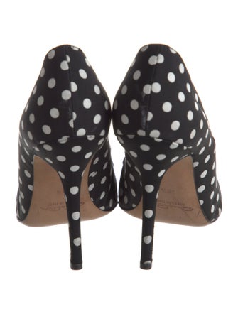 Oscar de la Renta Polka Dot Print Bow Accents Pumps