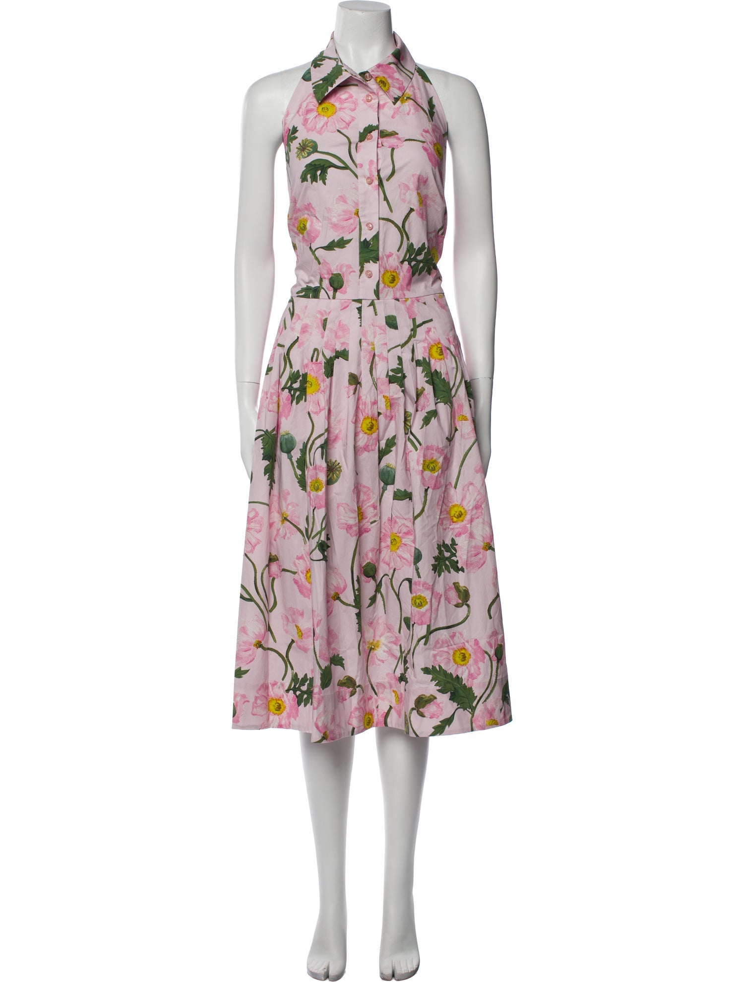 Oscar de la Renta Floral Print Knee-Length Dress w/ Tags