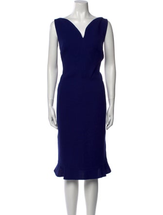 Oscar de la Renta Silk Midi Length Dress