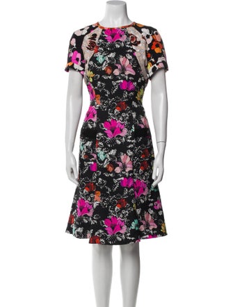 Oscar de la Renta Silk Knee-Length Dress