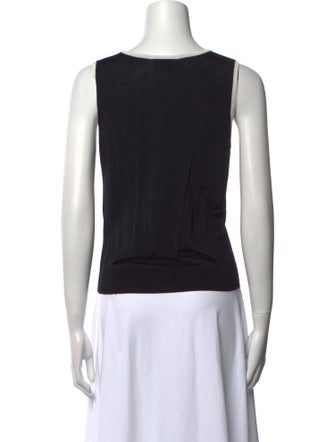 Oscar de la Renta Scoop Neck Sleeveless Top