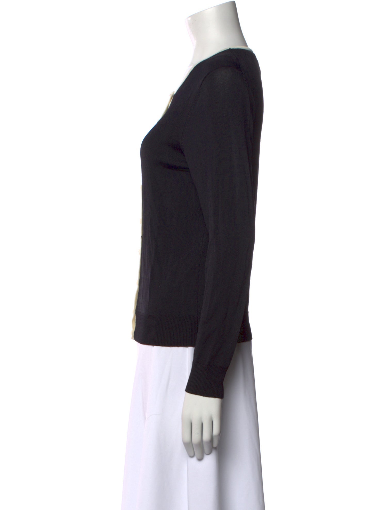Oscar de la Renta Crew Neck Long Sleeve Top