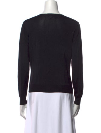 Oscar de la Renta Crew Neck Long Sleeve Top