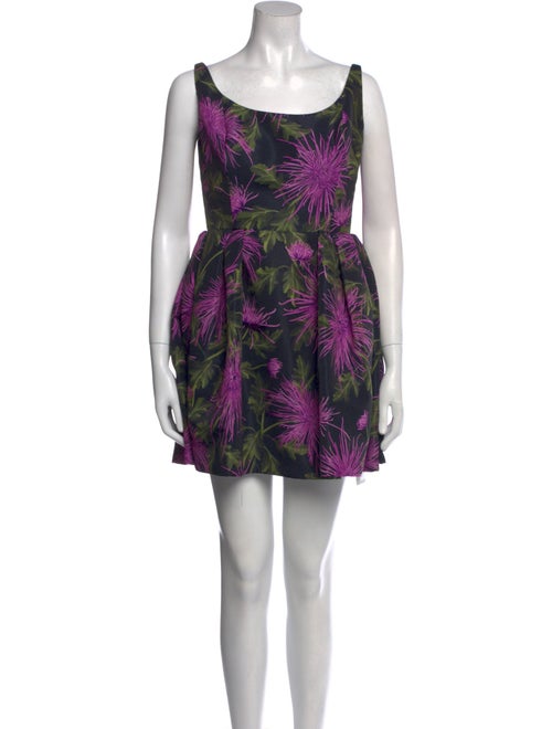 Oscar de la Renta Floral Print Mini Dress