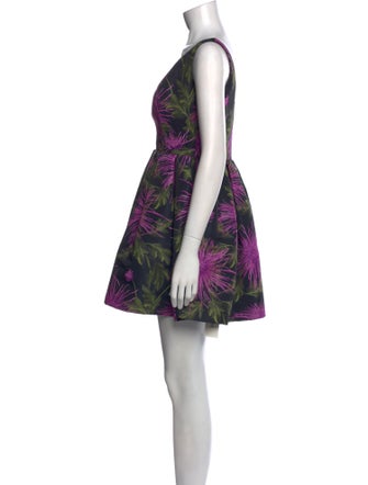 Oscar de la Renta Floral Print Mini Dress