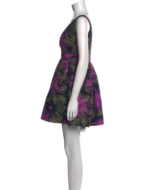 Oscar de la Renta Floral Print Mini Dress