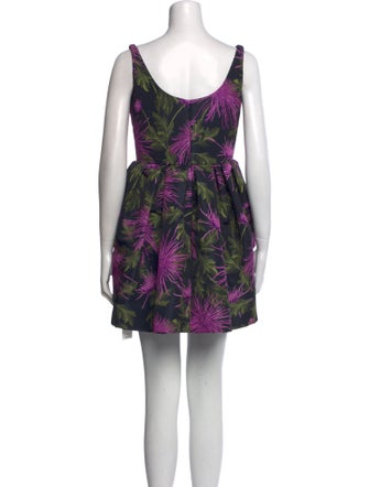 Oscar de la Renta Floral Print Mini Dress