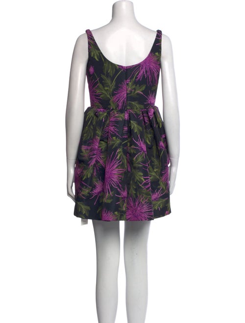 Oscar de la Renta Floral Print Mini Dress