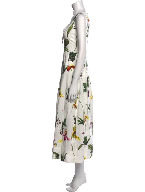 Oscar de la Renta Floral Print Long Dress