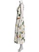 Oscar de la Renta Floral Print Long Dress
