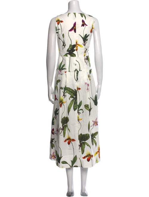 Oscar de la Renta Floral Print Long Dress