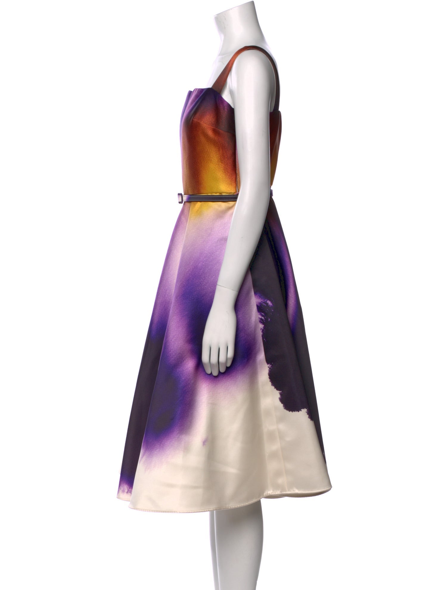 Oscar de la Renta Printed Midi Length Dress