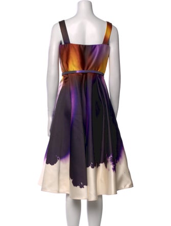 Oscar de la Renta Printed Midi Length Dress