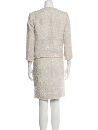 Oscar de la Renta Glitter Accents Skirt Suit