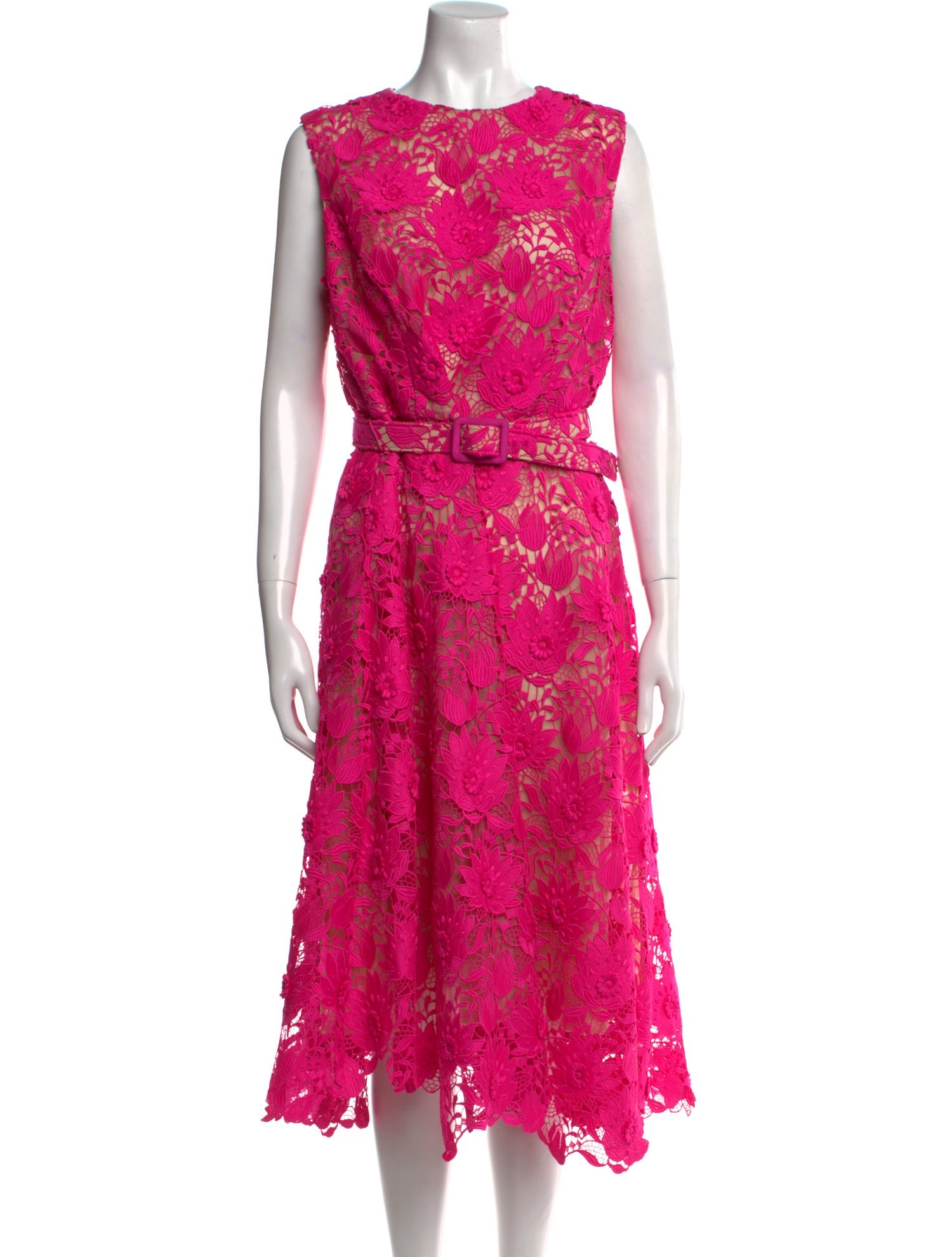 Oscar de la Renta Lace Pattern Midi Length Dress
