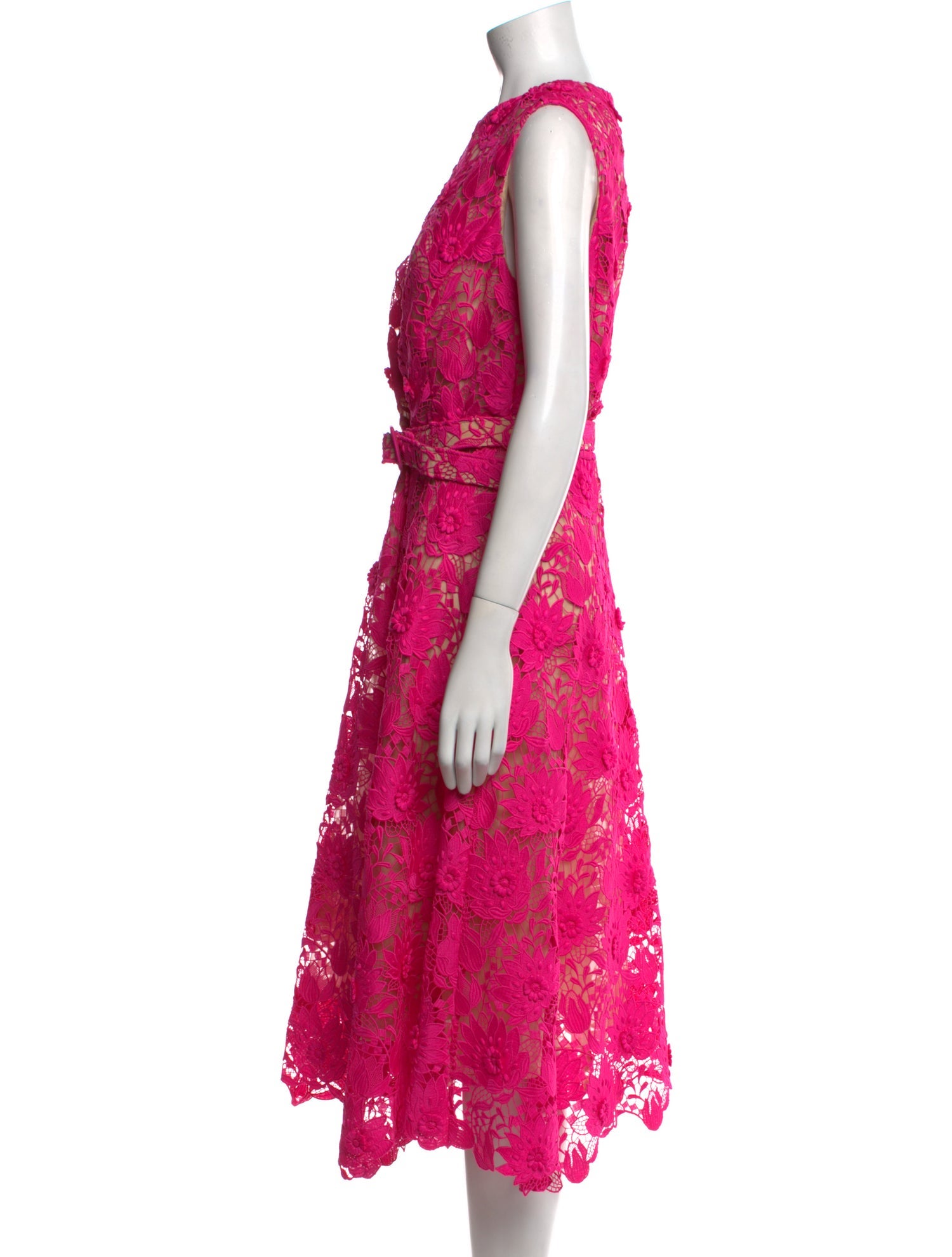Oscar de la Renta Lace Pattern Midi Length Dress