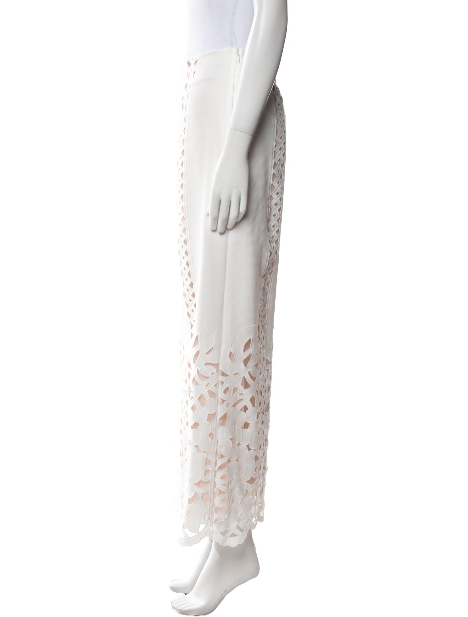 Oscar de la Renta Lace Pattern Wide Leg Pants