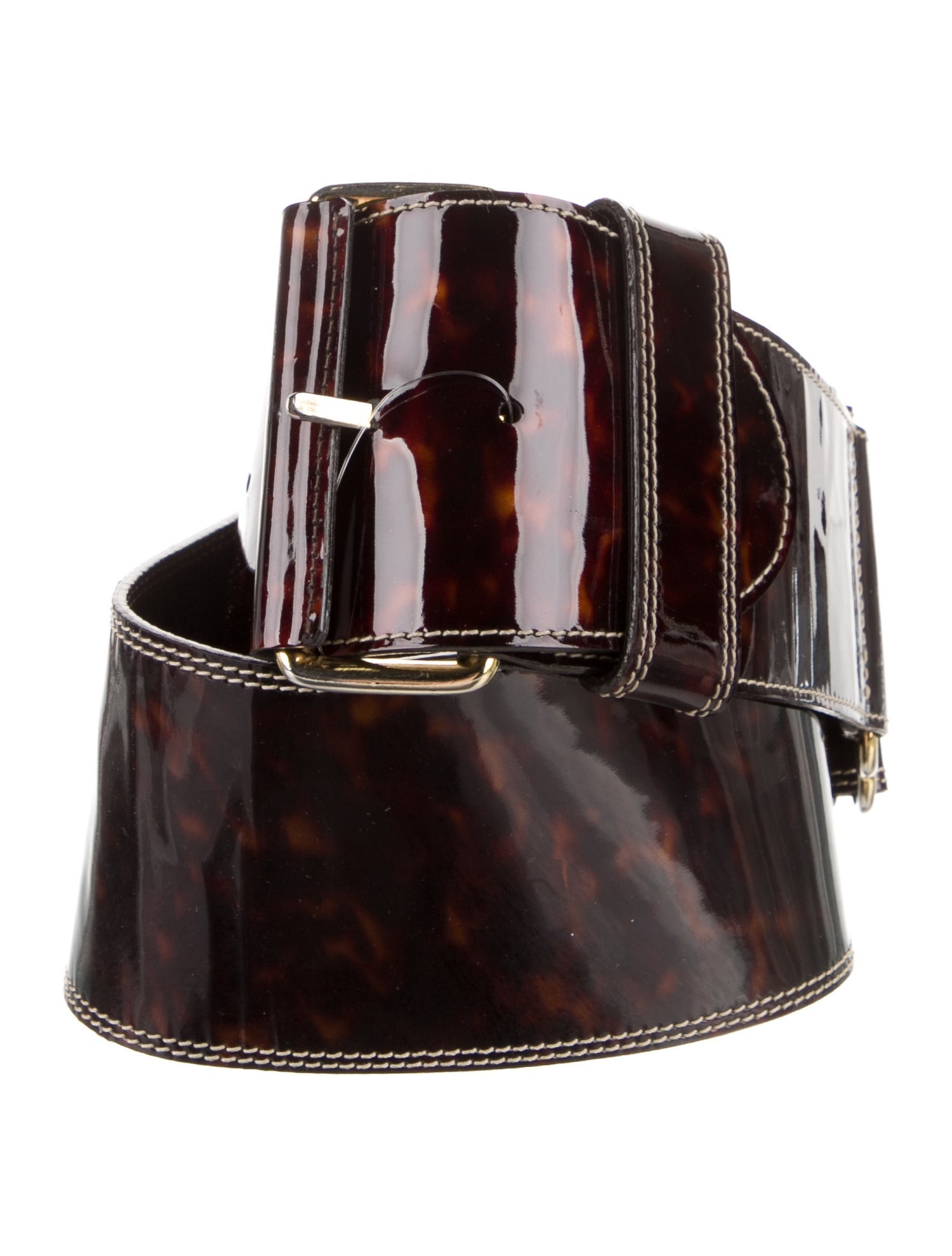 Oscar de la Renta Wide Patent Leather Waist Belt