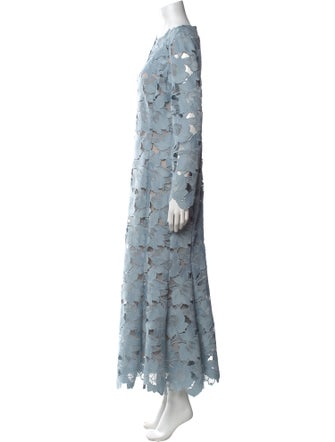 Oscar de la Renta Lace Pattern Long Dress