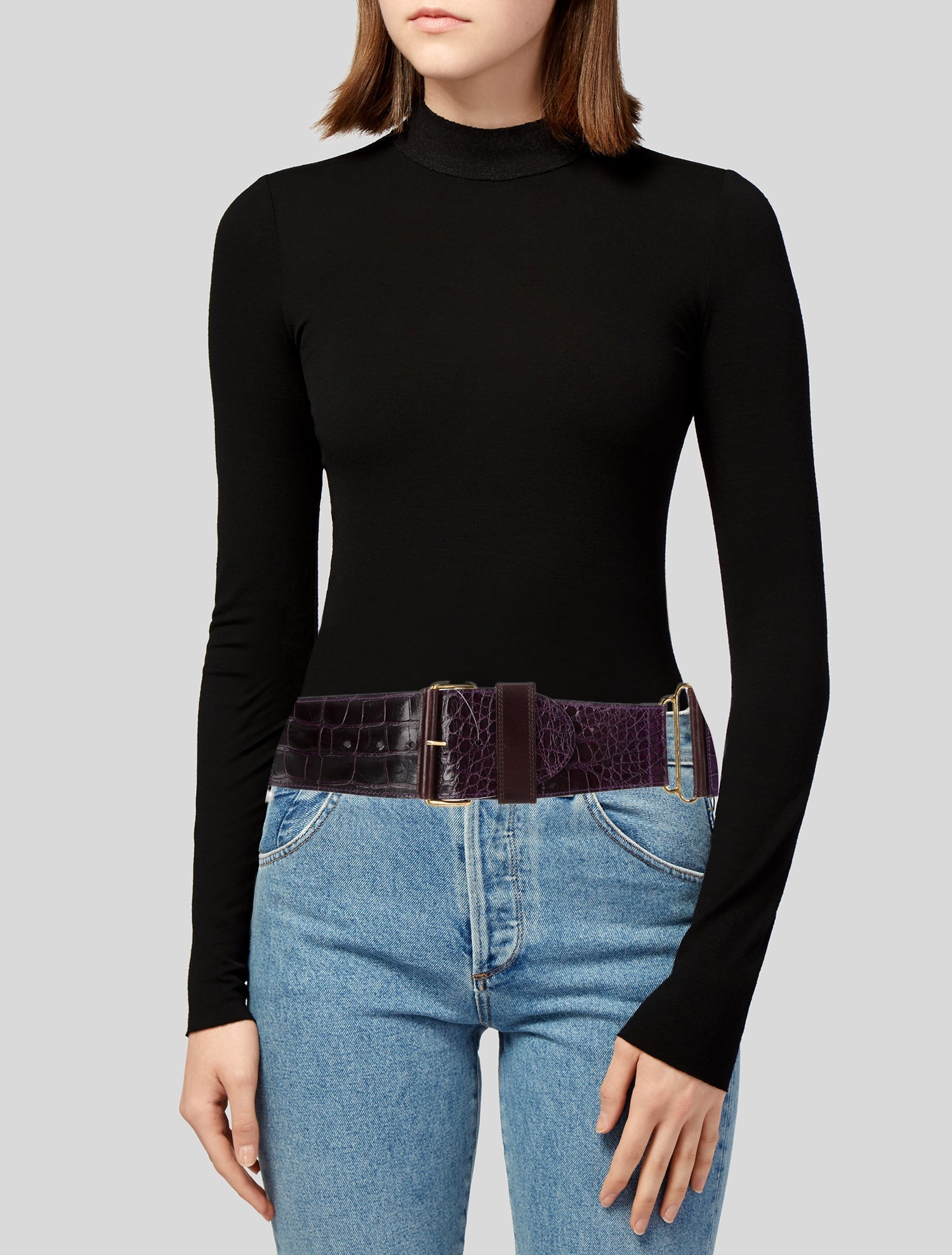 Oscar de la Renta Wide Leather Waist Belt