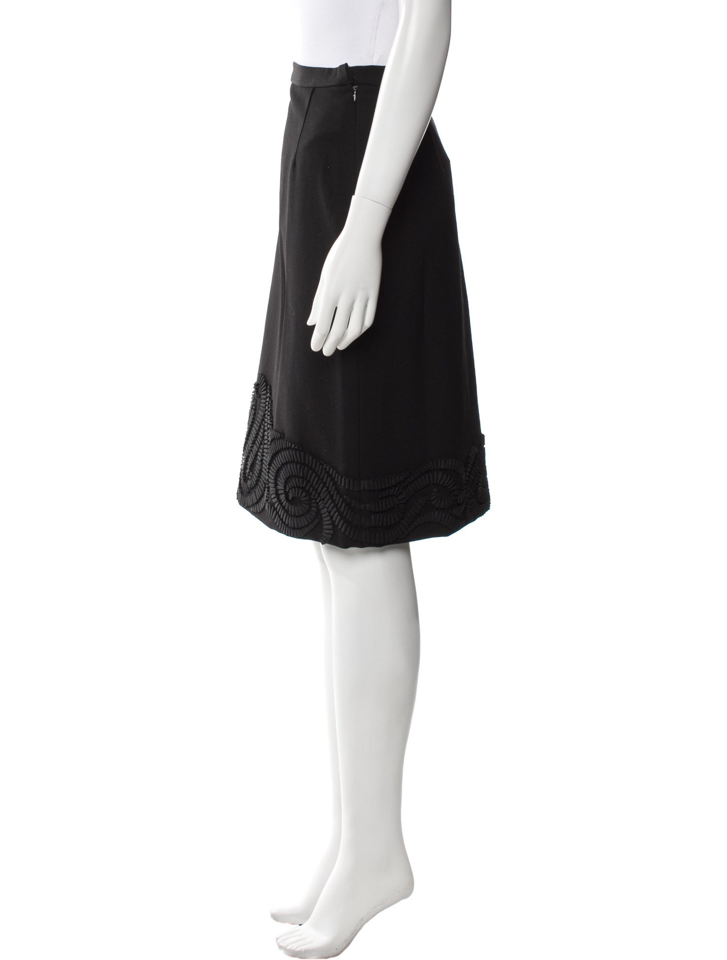 Oscar de la Renta Wool Knee-Length Skirt