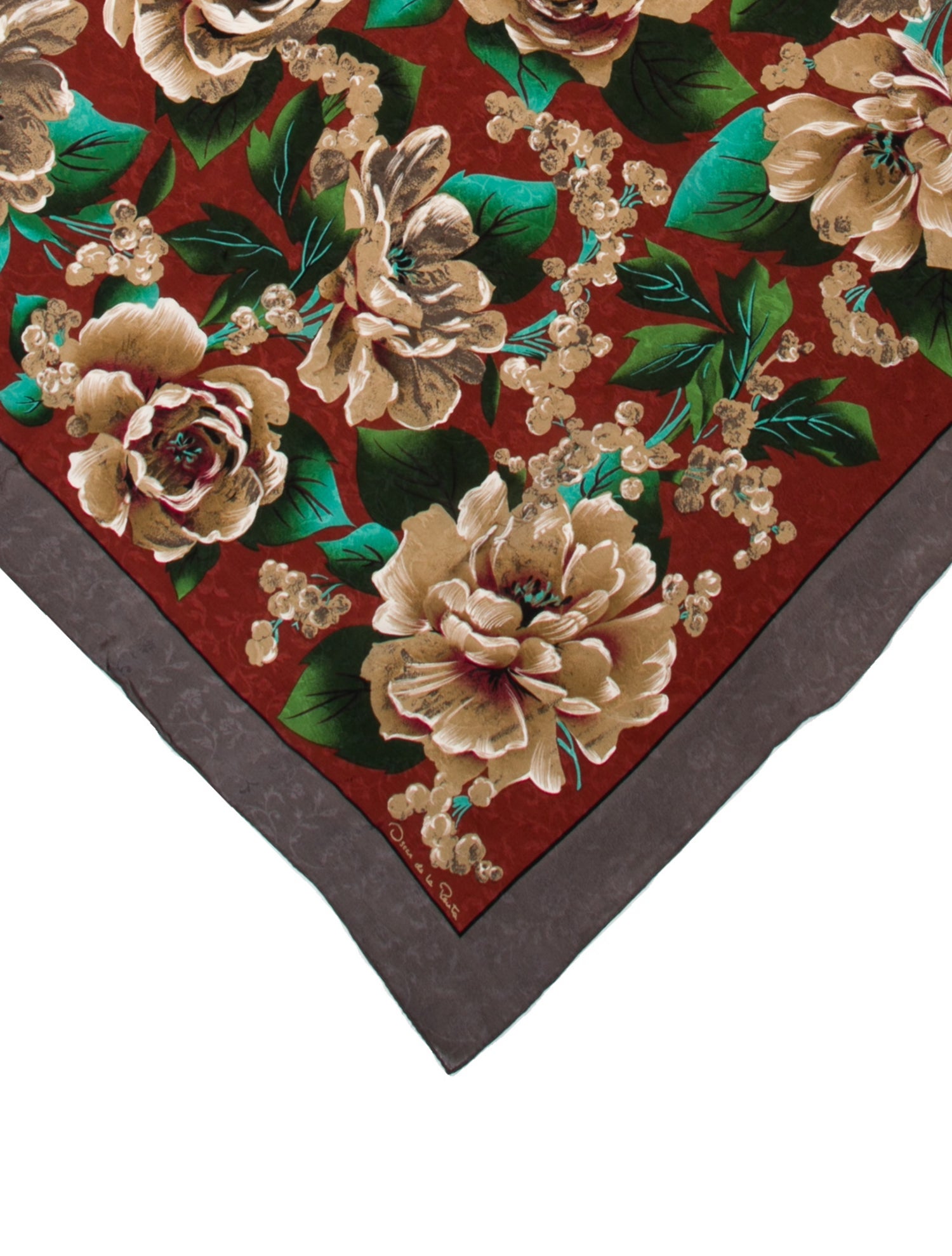 Oscar de la Renta Silk Floral Print Scarf