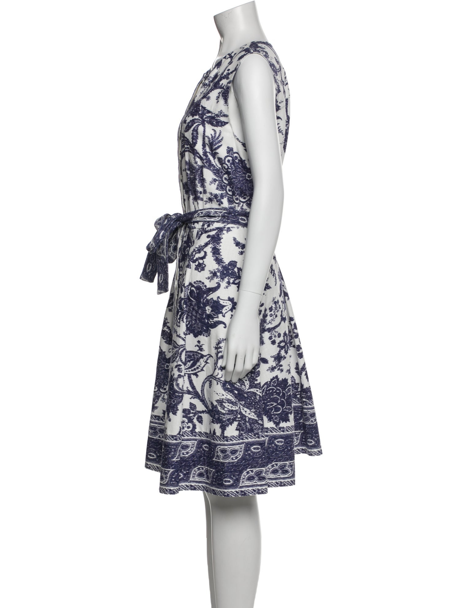 Oscar de la Renta Floral Print Knee-Length Dress