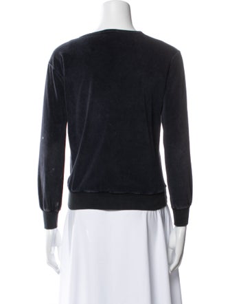 Oscar de la Renta V-Neck Long Sleeve Sweatshirt